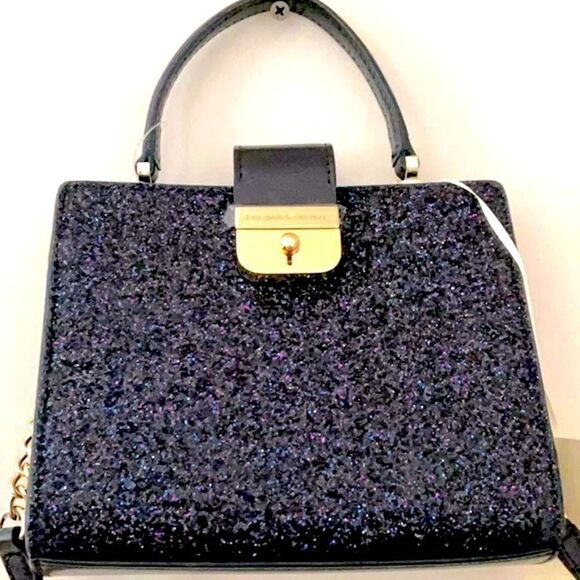 KATE SPADE NWT MINI KIRIN SUNSET LANE BLACK SPARKLING SHOULDER BAG CROSSBODY - Picture 3 of 12